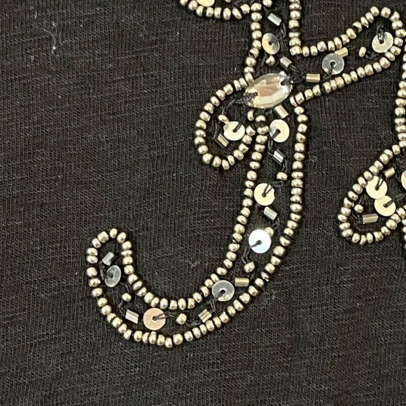 Lane Bryant Top Women 26 Black Sequin Whimsygoth Neutral Summer Beach Goth Punk - Picture 5 of 8